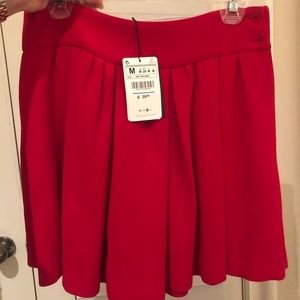 NWT Zara red wool skirt